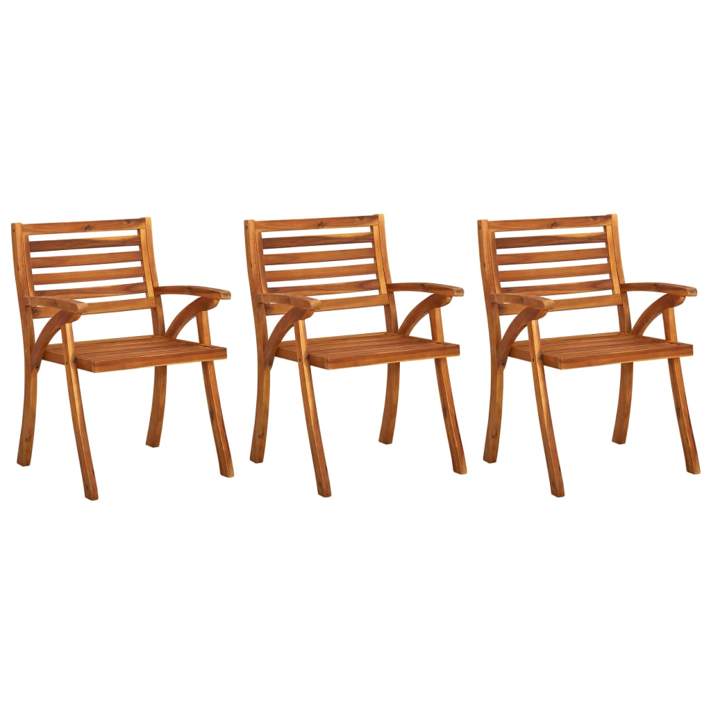 Tuinstoelen 3 st massief acaciahout is nu te koop bij PeponiXL, paradijselijk wonen!