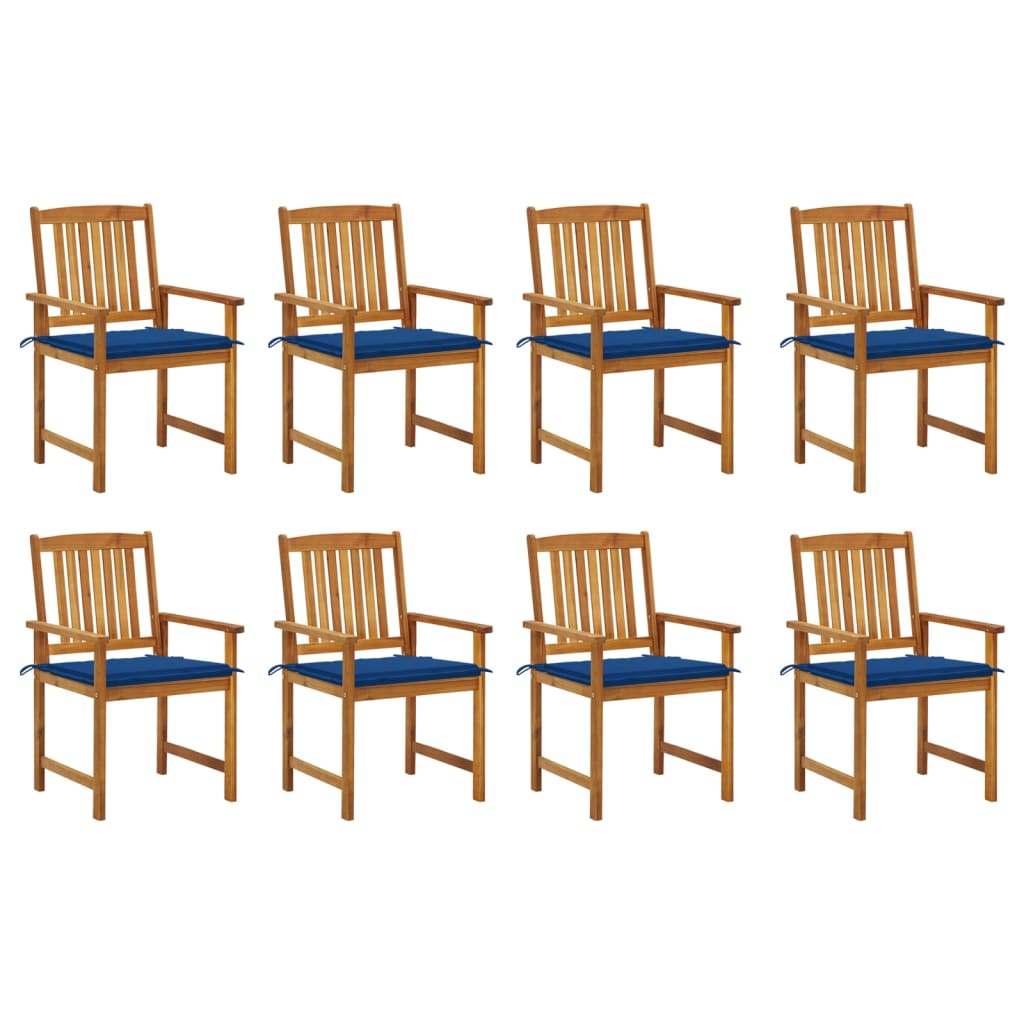 Tuinstoelen 8 st met kussens massief acaciahout is nu te koop bij PeponiXL, paradijselijk wonen!