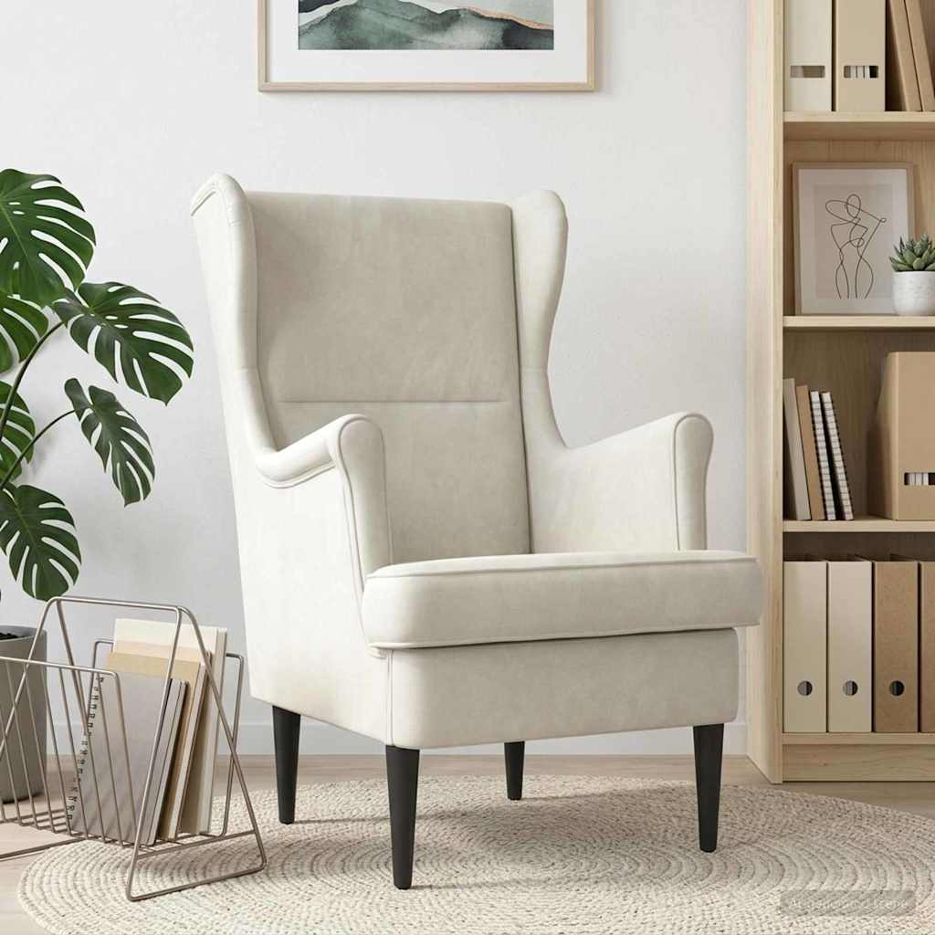 Fauteuil Crème Fluweel is nu te koop bij PeponiXL, paradijselijk wonen!