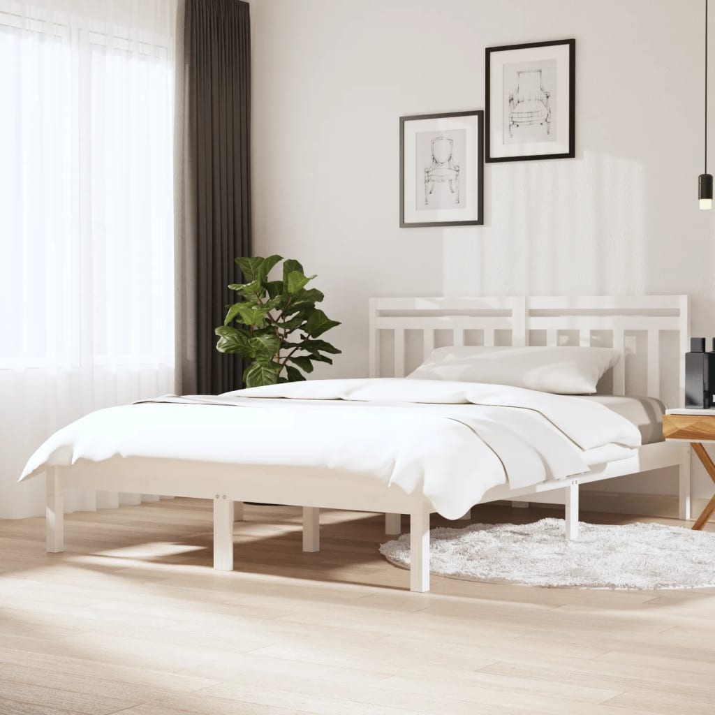 Bedframe massief hout wit 150x200 cm is nu te koop bij PeponiXL, paradijselijk wonen!