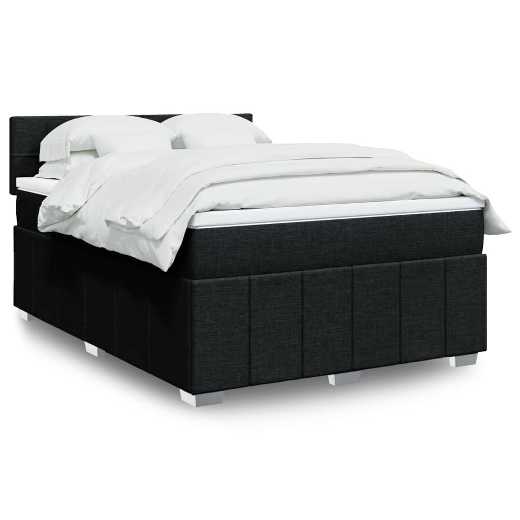 Boxspring met matras stof zwart 140x200 cm is nu te koop bij PeponiXL, paradijselijk wonen!