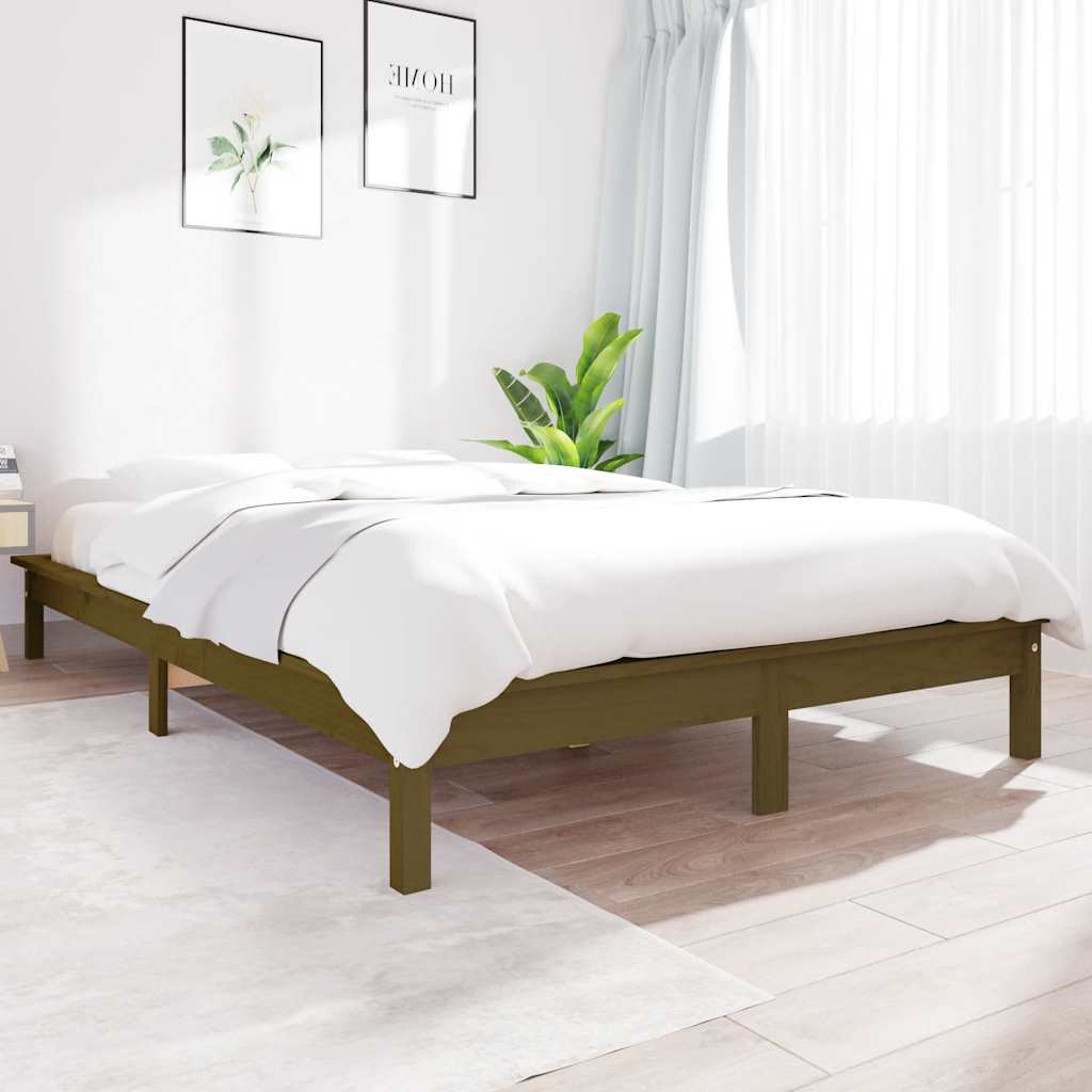 Bedframe massief grenenhout honingbruin 200x200 cm is nu te koop bij PeponiXL, paradijselijk wonen!