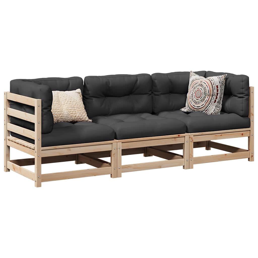 3-delige Loungeset massief grenenhout is nu te koop bij PeponiXL, paradijselijk wonen!