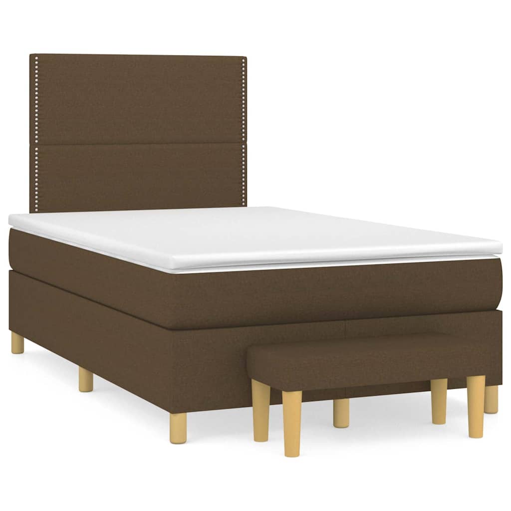 Boxspring met matras stof donkerbruin 120x190 cm is nu te koop bij PeponiXL, paradijselijk wonen!
