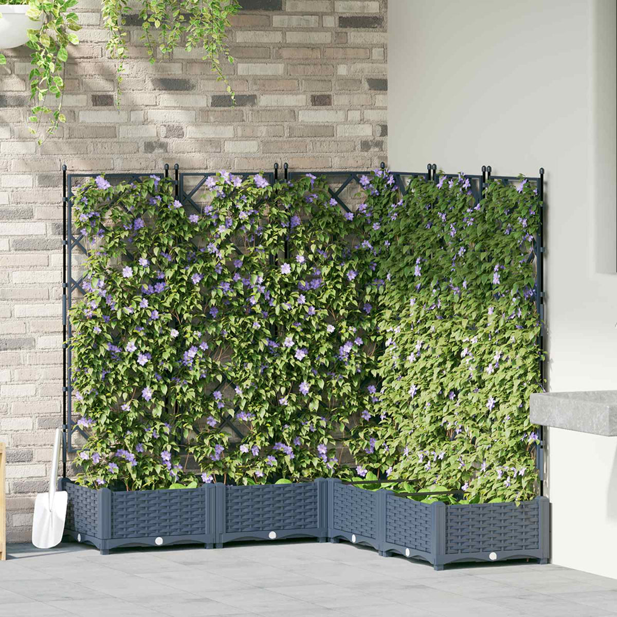 Tuin Bloempot 5 pcs Grijs 120 x 120 x 125,5 cm Kunststof is nu te koop bij PeponiXL, paradijselijk wonen!
