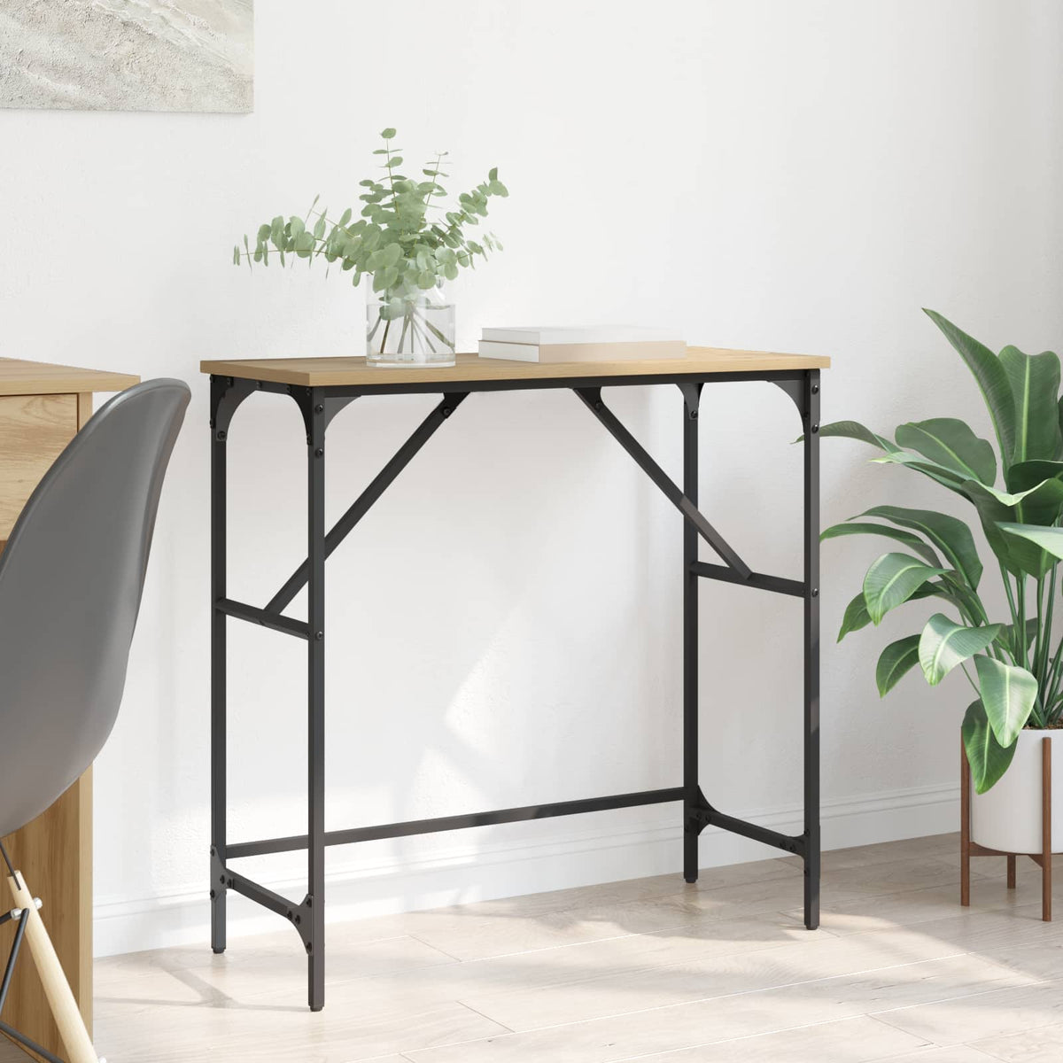 Wandtafel Artisan Eiken 75 x 32 x 75 cm Bewerkt hout is nu te koop bij PeponiXL, paradijselijk wonen!
