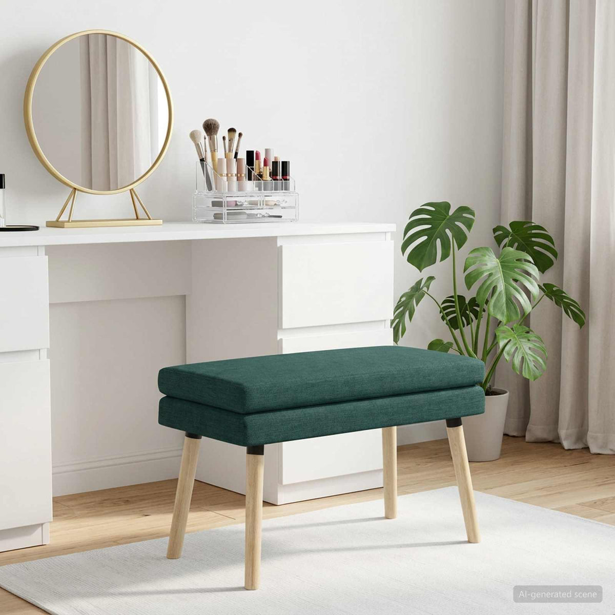 Dubbel Laagige Bank Donkergroen 80 x 40 x 47 cm Stof is nu te koop bij PeponiXL, paradijselijk wonen!