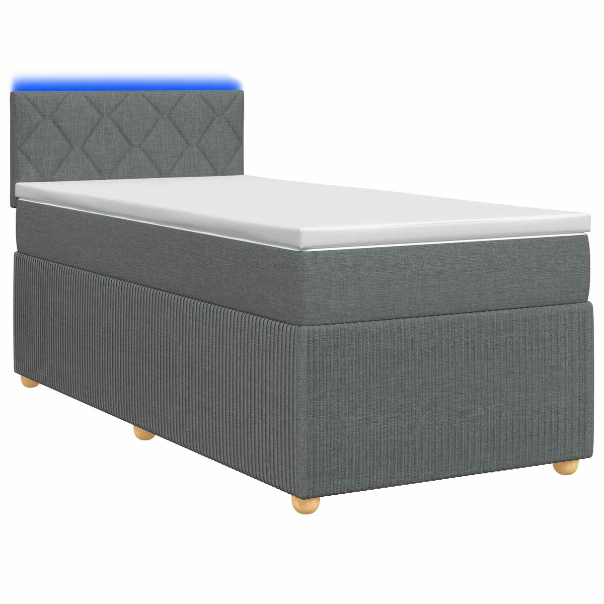 Boxspringbed met matras Donkergrijs 90 x 190 cm Stof is nu te koop bij PeponiXL, paradijselijk wonen!