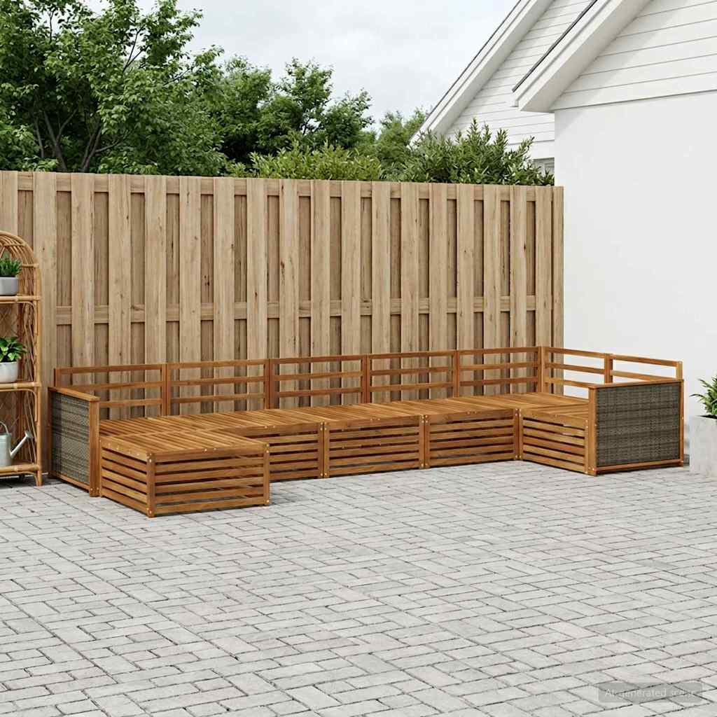 Buiten bankenset 7 pcs Naturel is nu te koop bij PeponiXL, paradijselijk wonen!