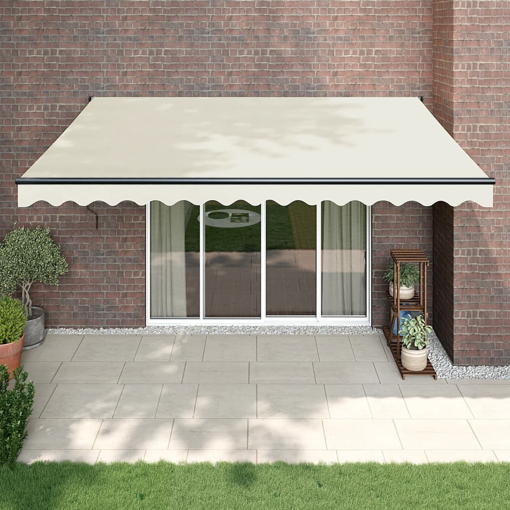 Luifel automatisch uitschuifbaar 4,5x3 m crèmekleurig is nu te koop bij PeponiXL, paradijselijk wonen!