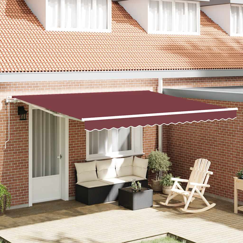 Luifel automatisch uittrekbaar 400x300 cm bordeauxrood is nu te koop bij PeponiXL, paradijselijk wonen!