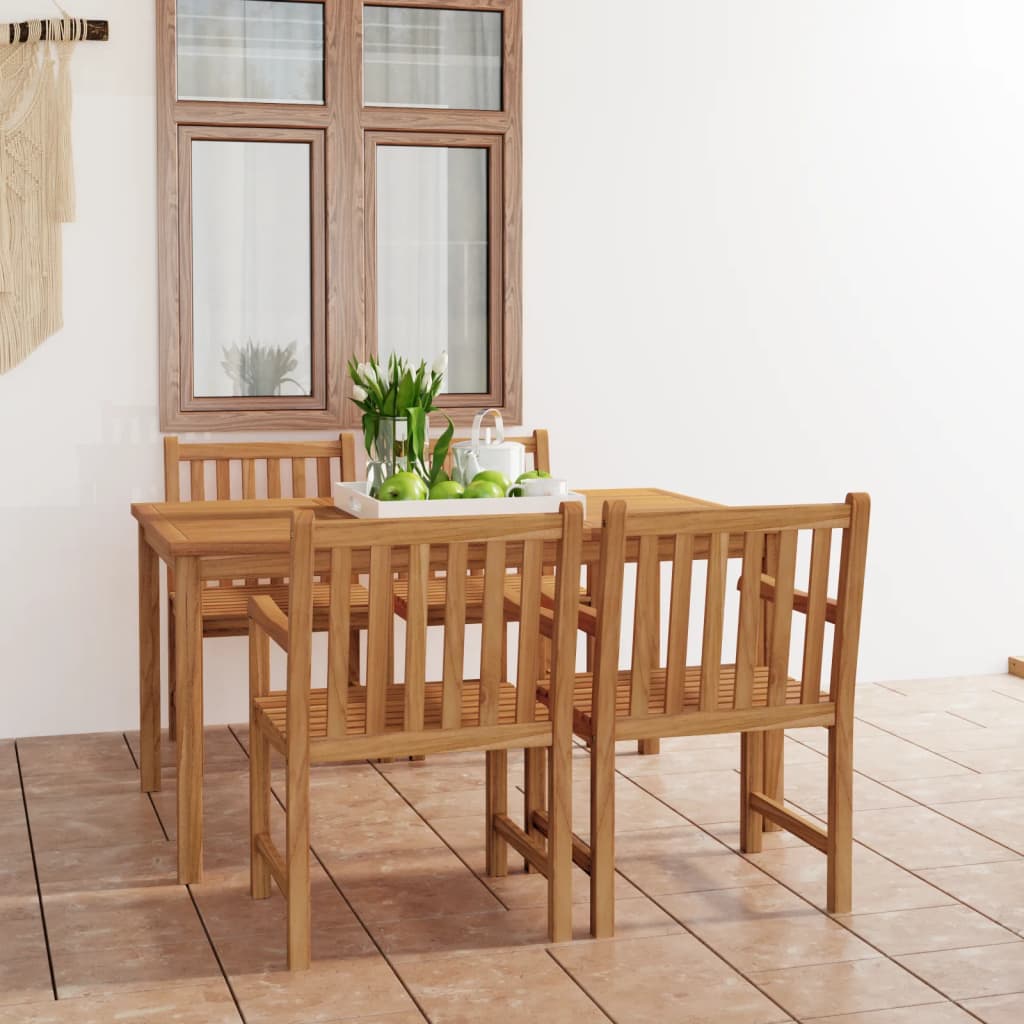 5-delige tuinset 150x90 cm massief teakhout is nu te koop bij PeponiXL, paradijselijk wonen!