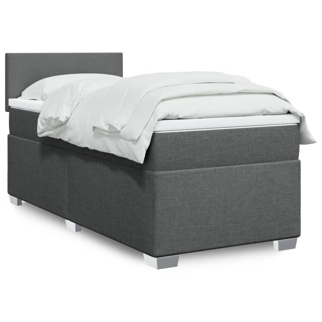 Boxspring met matras stof donkergrijs 90x200 cm is nu te koop bij PeponiXL, paradijselijk wonen!