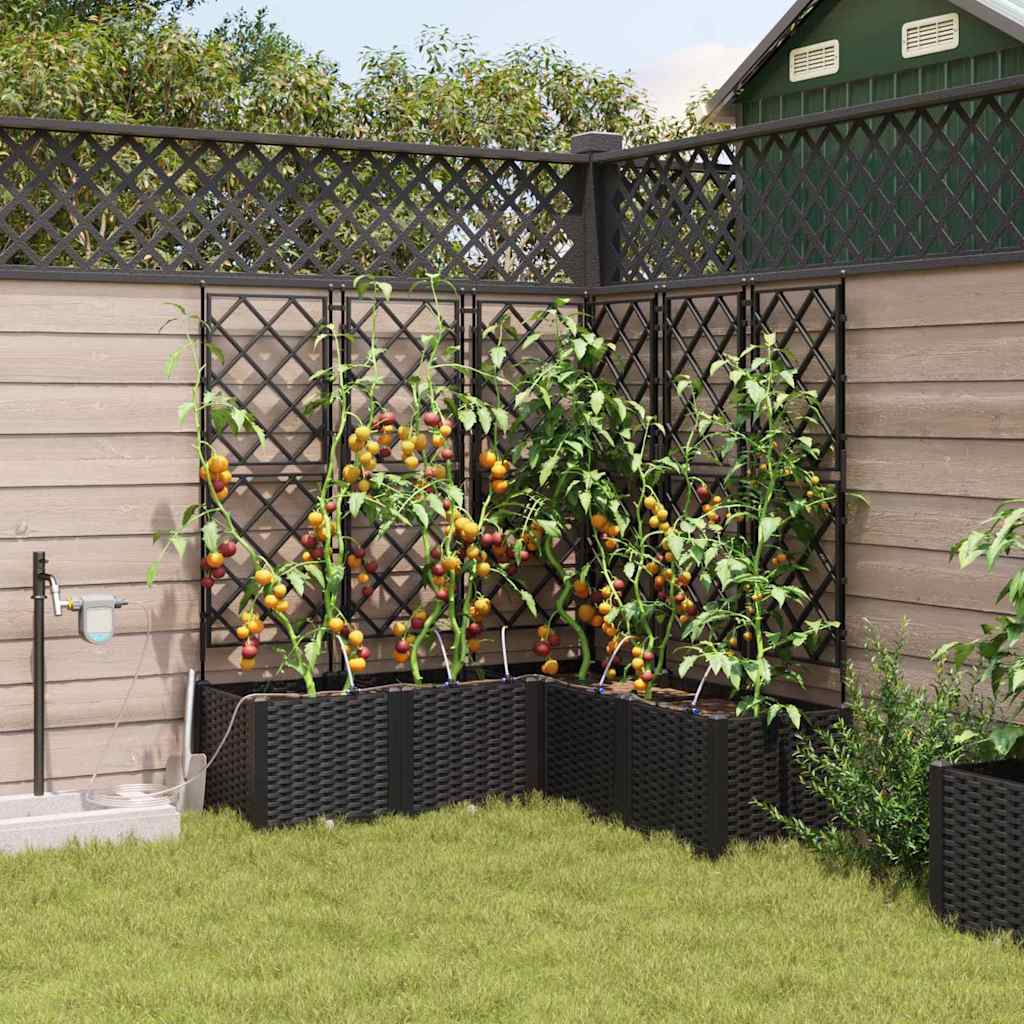Tuin Bloempot 5 pcs Zwart Kunststof is nu te koop bij PeponiXL, paradijselijk wonen!