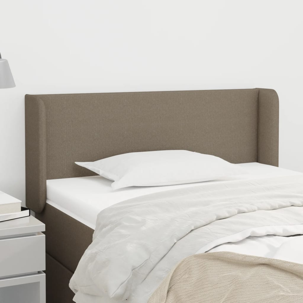 Hoofdbord met randen 83x16x78/88 cm stof taupe is nu te koop bij PeponiXL, paradijselijk wonen!