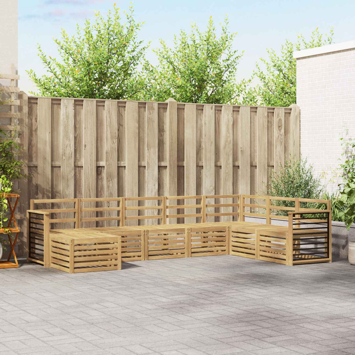 Buiten bankenset 8 pcs Wit 306 x 187,5 x 73 cm is nu te koop bij PeponiXL, paradijselijk wonen!