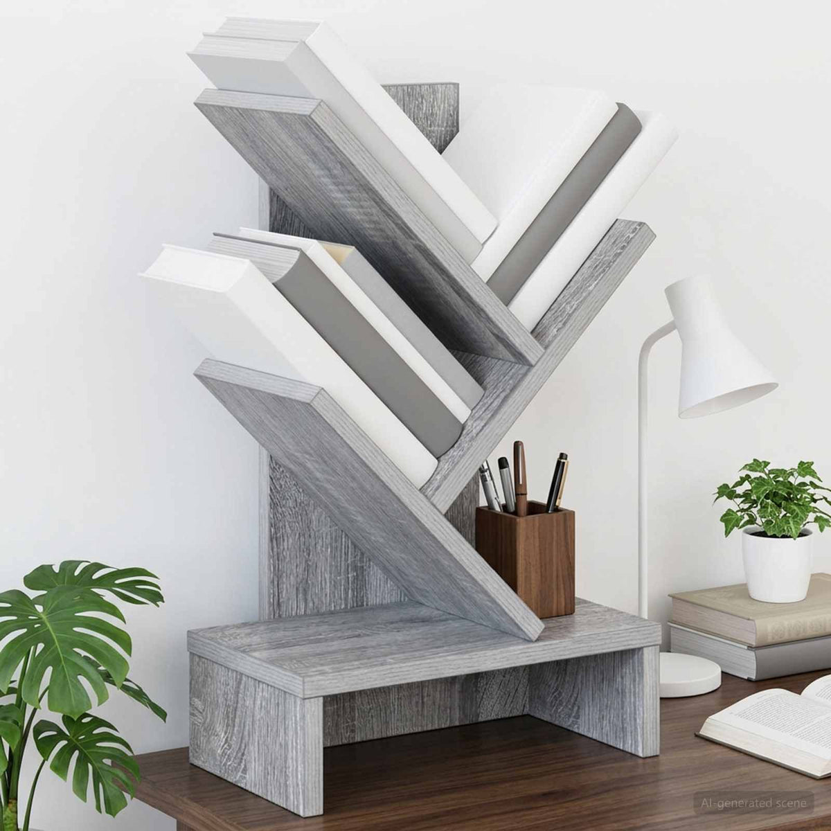 Boomvormige boekenplank met 3 planken 30 x 18 x 48 cm is nu te koop bij PeponiXL, paradijselijk wonen!