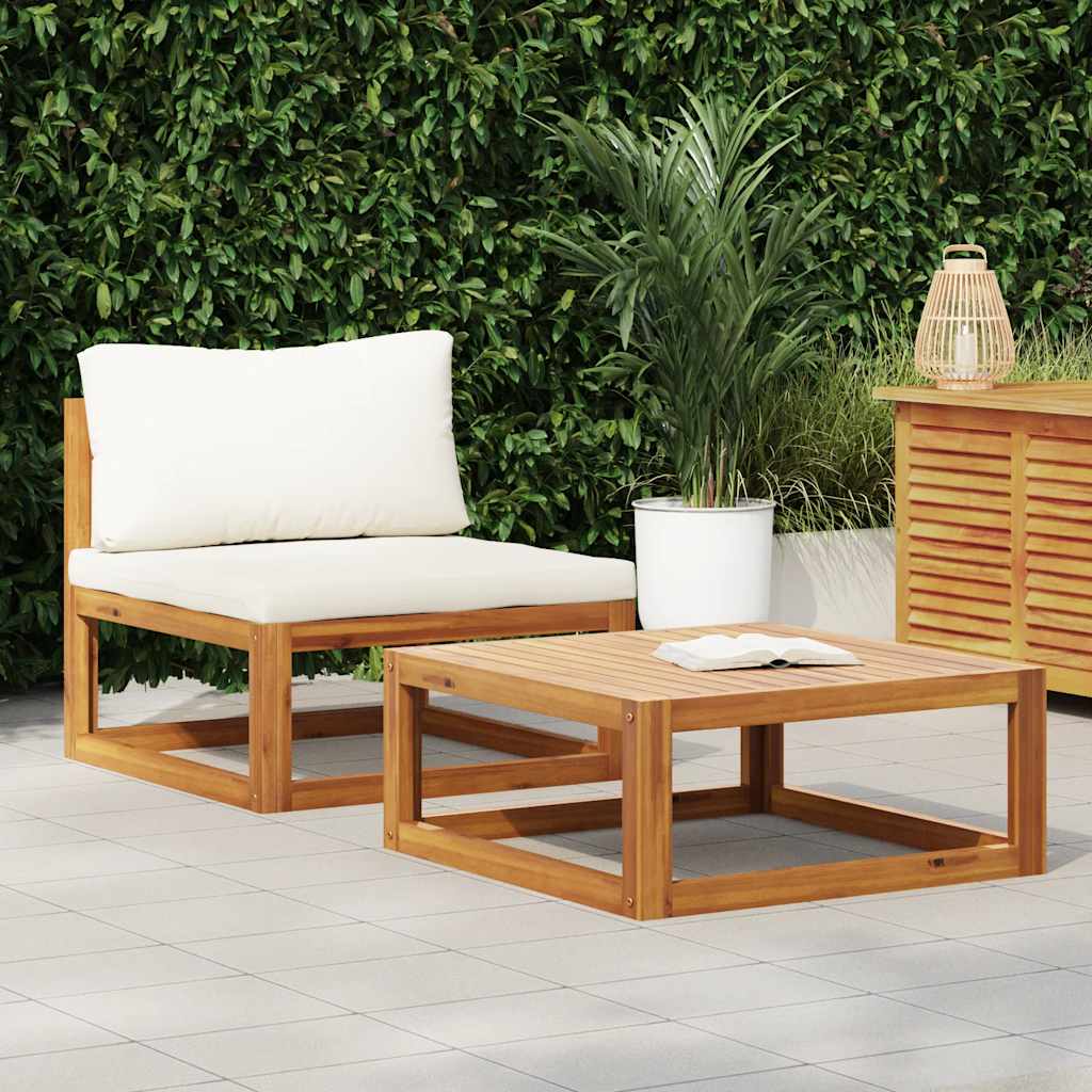 2-delige Loungeset met kussens massief acaciahout is nu te koop bij PeponiXL, paradijselijk wonen!