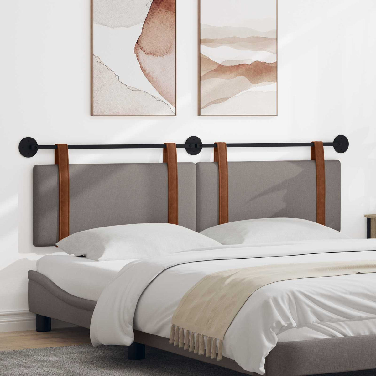 Hangend hoofdbord Taupe Antiek PU is nu te koop bij PeponiXL, paradijselijk wonen!