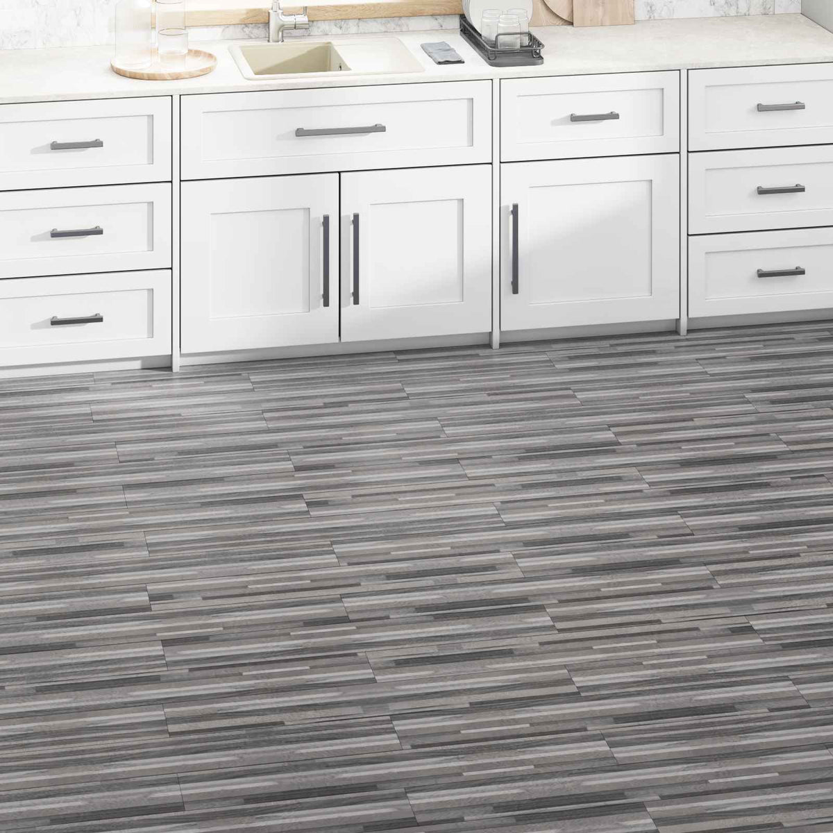 Vloerplanken 5,02 m² 36 pcs PVC Gestreept Grijs is nu te koop bij PeponiXL, paradijselijk wonen!