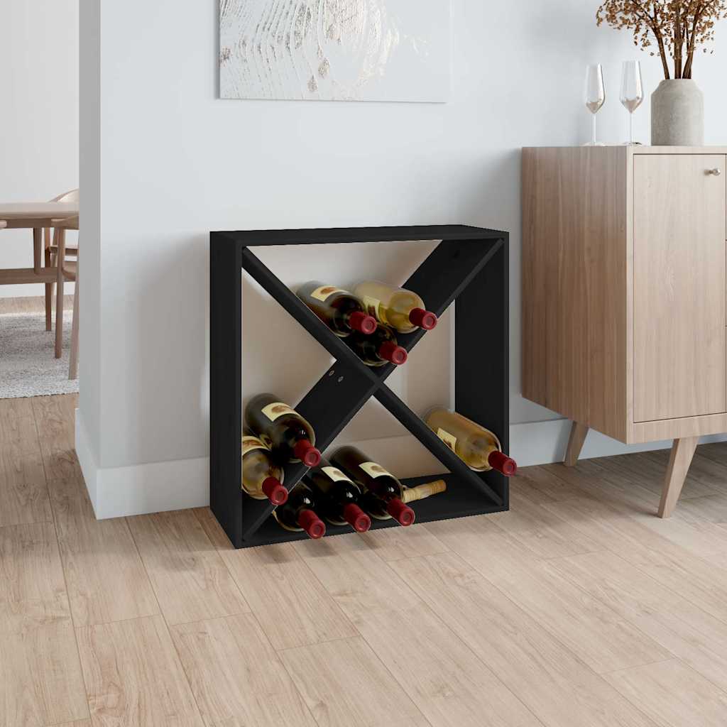 Wijnkast 62x25x62 cm massief grenenhout zwart is nu te koop bij PeponiXL, paradijselijk wonen!