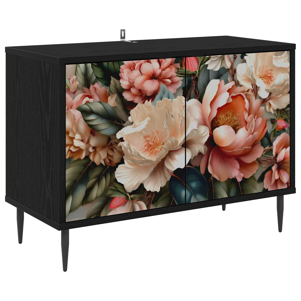 Tv-meubel BORNE 69 x 33 x 50,5 cm Zwart eiken Bewerkt hout is nu te koop bij PeponiXL, paradijselijk wonen!