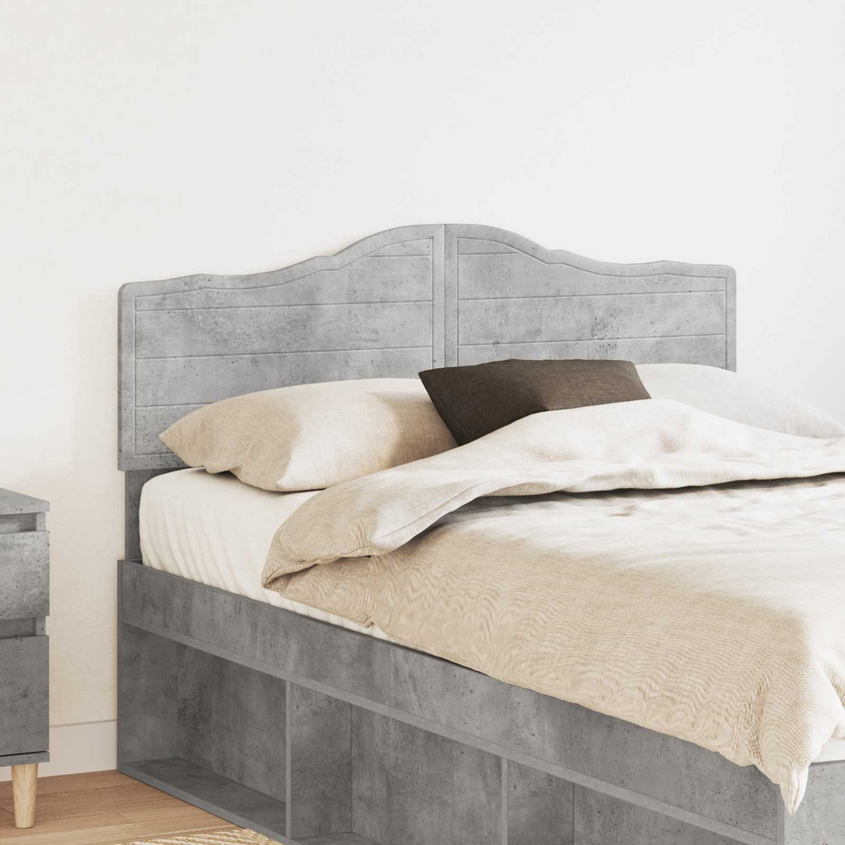 Hoofdbord Beton Grijs Bewerkt hout is nu te koop bij PeponiXL, paradijselijk wonen!
