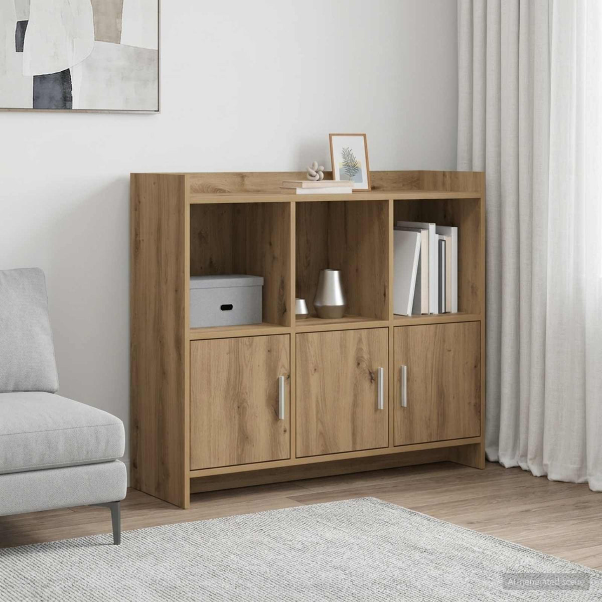 Dressoir Artisanaal eiken 98,5 x 33 x 80 cm Bewerkt hout is nu te koop bij PeponiXL, paradijselijk wonen!