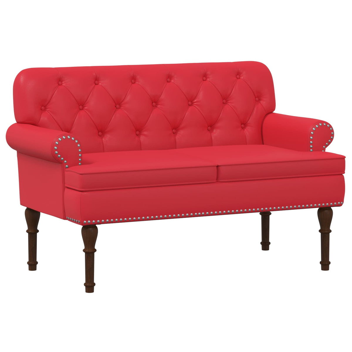 Loungebank met knopencomfort Rood 120 x 65 x 77 cm Kunstleer is nu te koop bij PeponiXL, paradijselijk wonen!