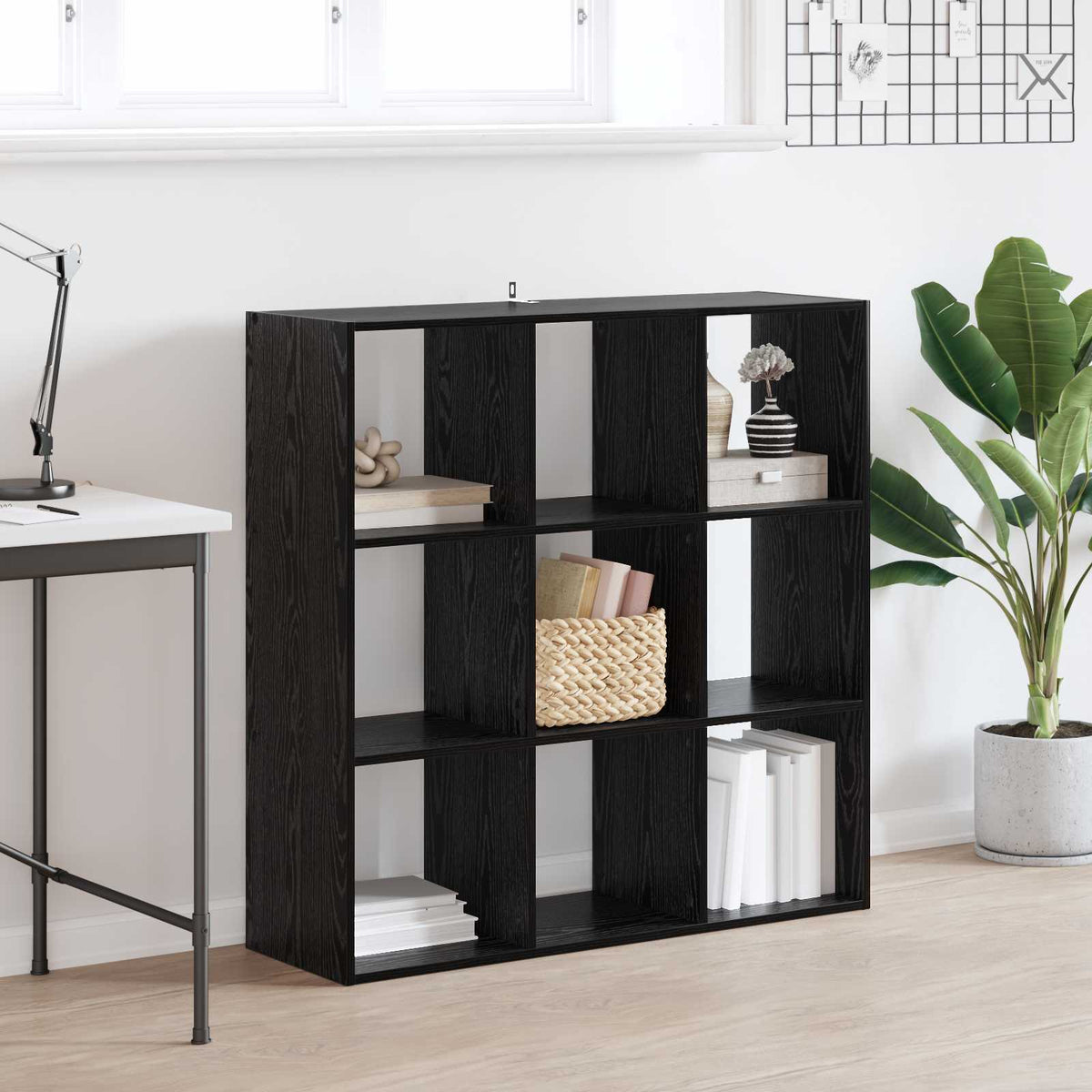 Boekenkast Zwart eiken 102 x 32 x 102 cm is nu te koop bij PeponiXL, paradijselijk wonen!