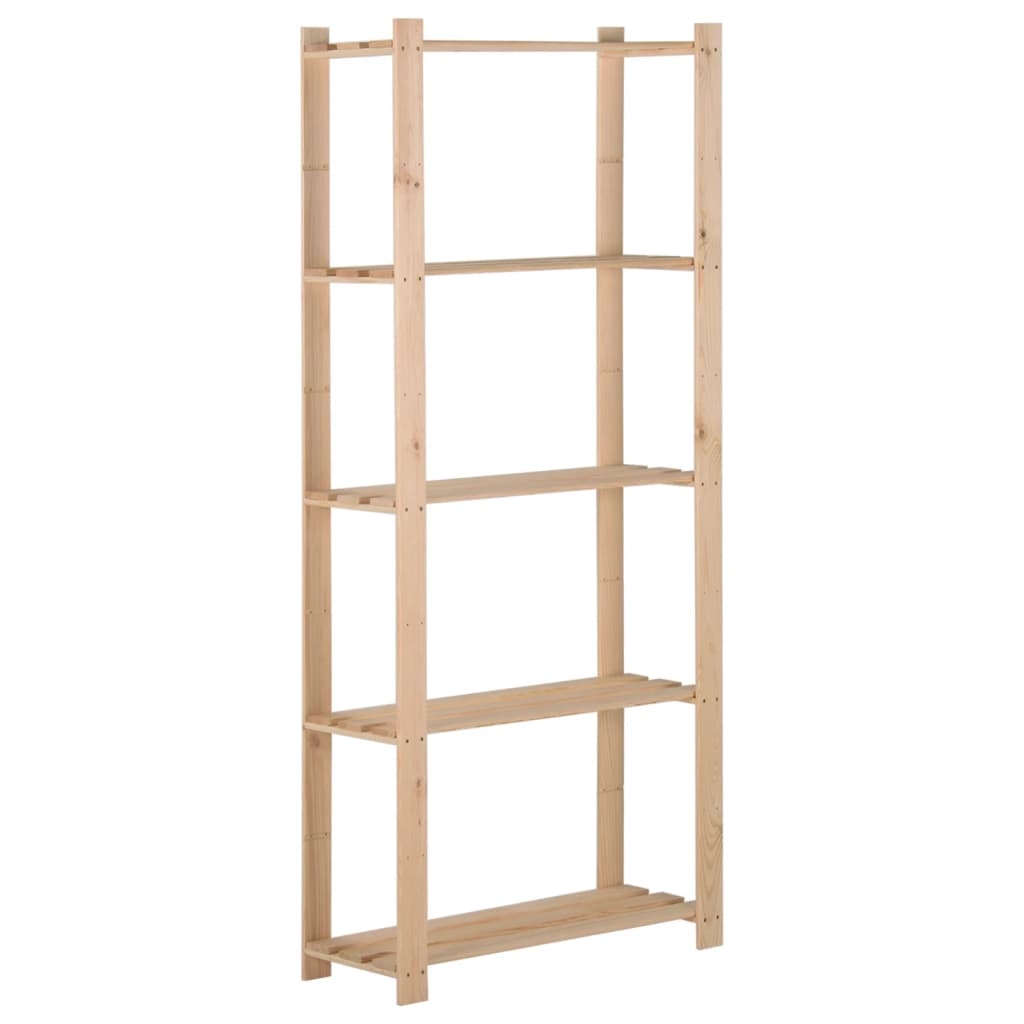 Opbergrek 5-laags 80x28,5x170 cm massief grenenhout is nu te koop bij PeponiXL, paradijselijk wonen!