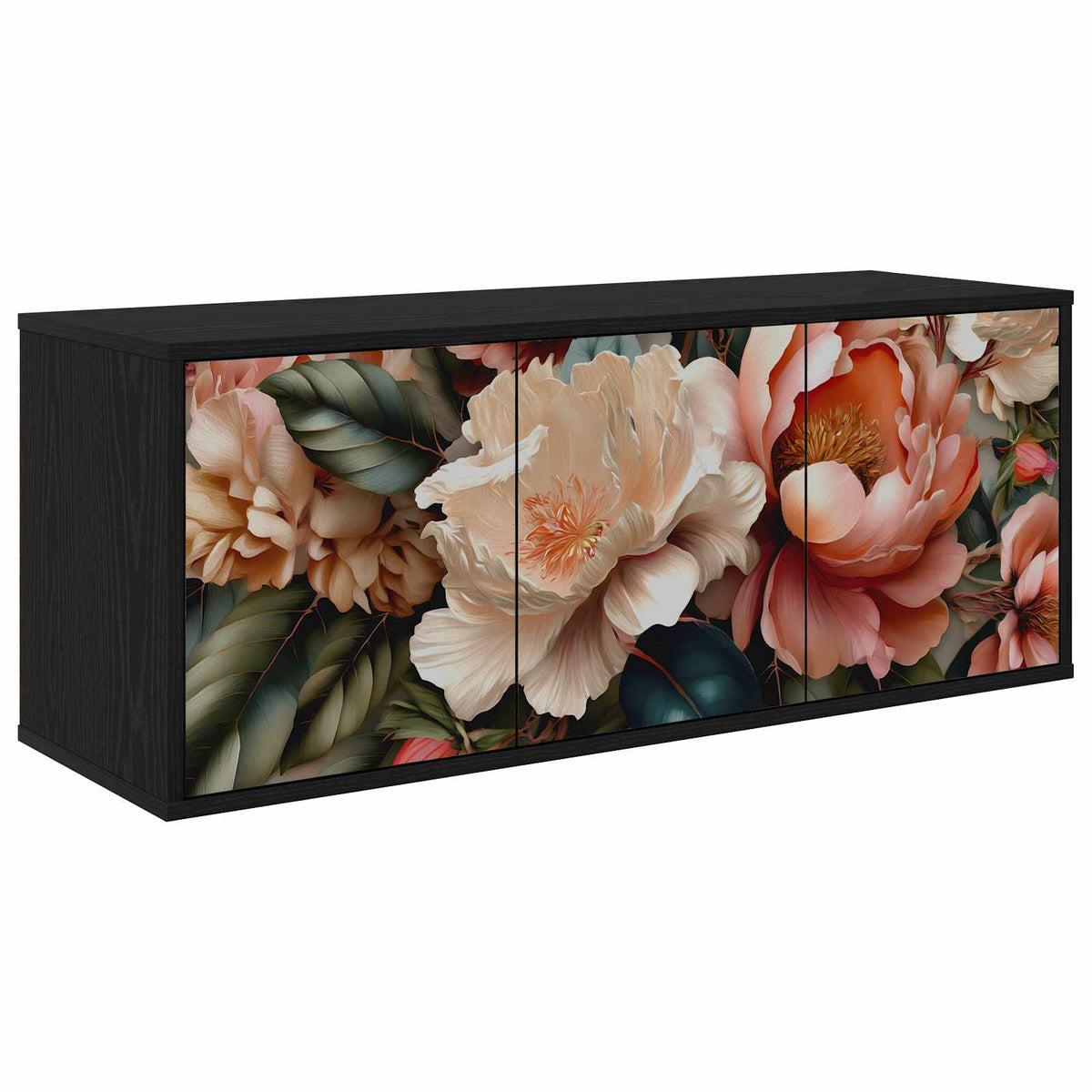 Wandgemonteerd tv-meubel BORNE 102 x 33 x 40 cm Zwart eiken is nu te koop bij PeponiXL, paradijselijk wonen!