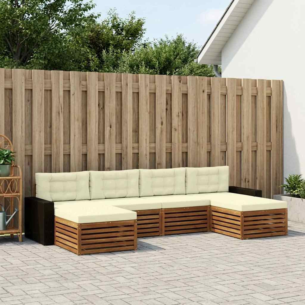Sofa-Sets met kussen 6 pcs Massief Acaciahout is nu te koop bij PeponiXL, paradijselijk wonen!