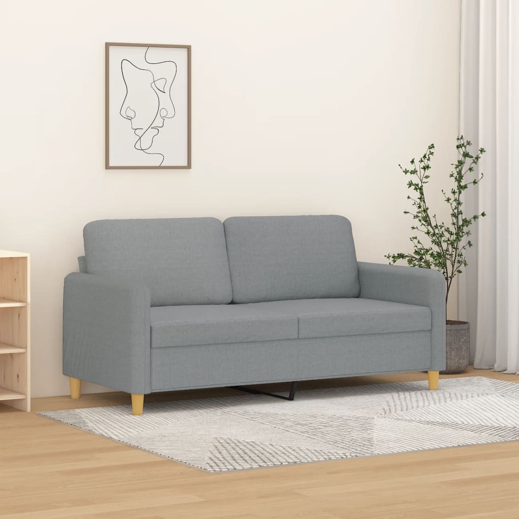Tweezitsbank 140 cm stof lichtgrijs is nu te koop bij PeponiXL, paradijselijk wonen!