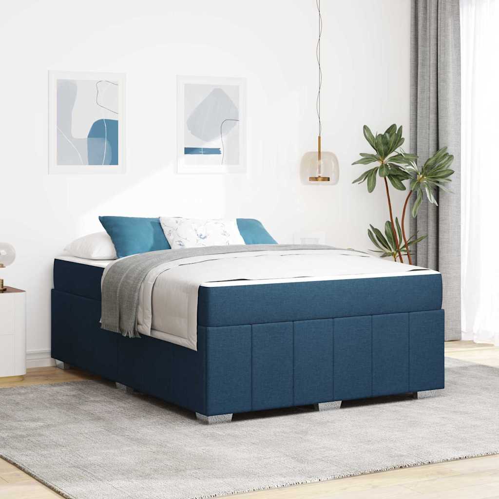 Bedframe met matras Blauw 140 x 200 cm Stof is nu te koop bij PeponiXL, paradijselijk wonen!