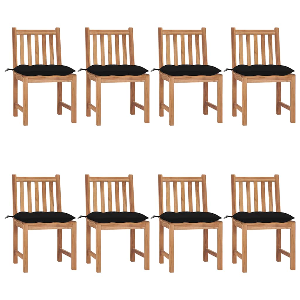 Tuinstoelen 8 st met kussens massief teakhout is nu te koop bij PeponiXL, paradijselijk wonen!