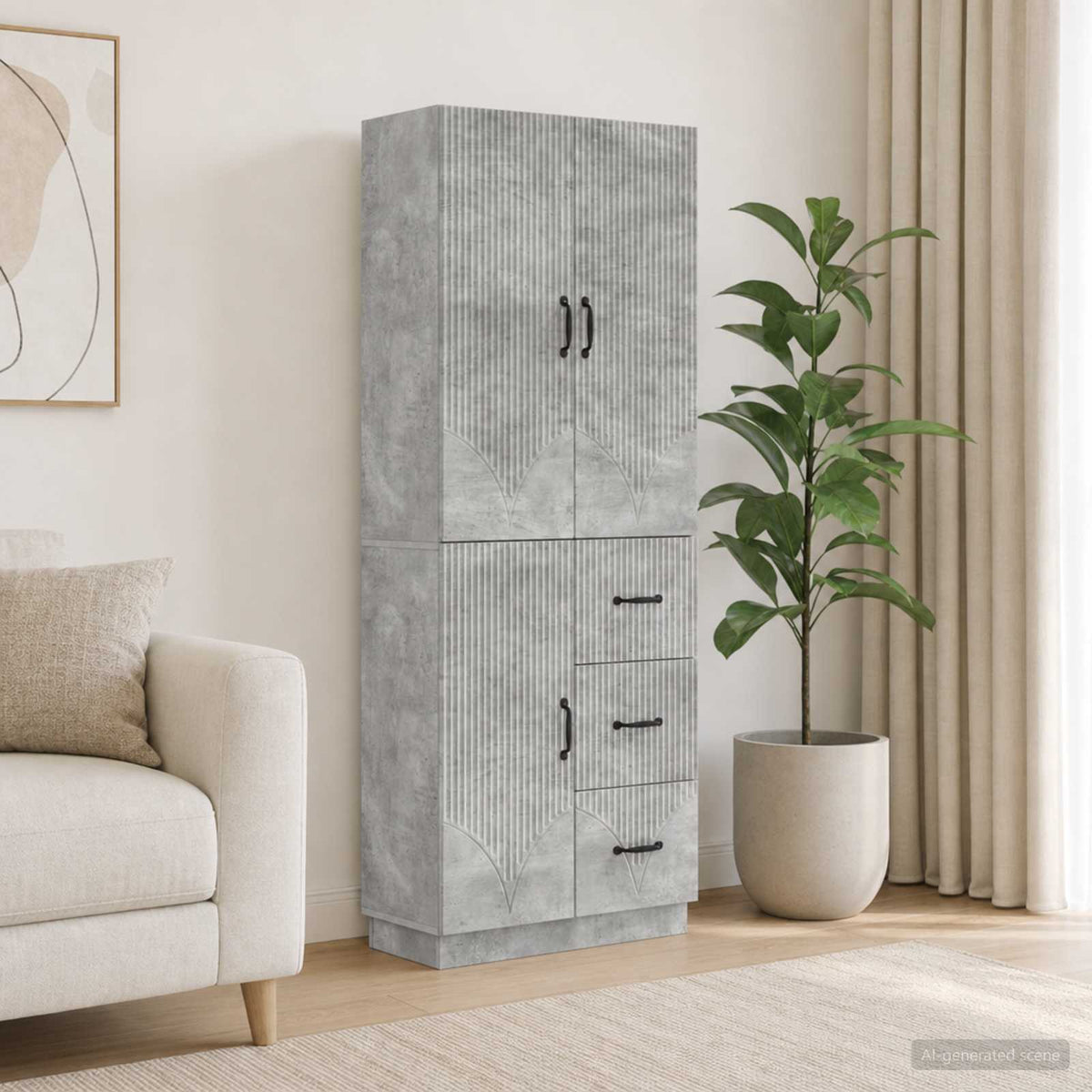 Kastenset 2 pcs Betongrijs Bewerkt hout is nu te koop bij PeponiXL, paradijselijk wonen!