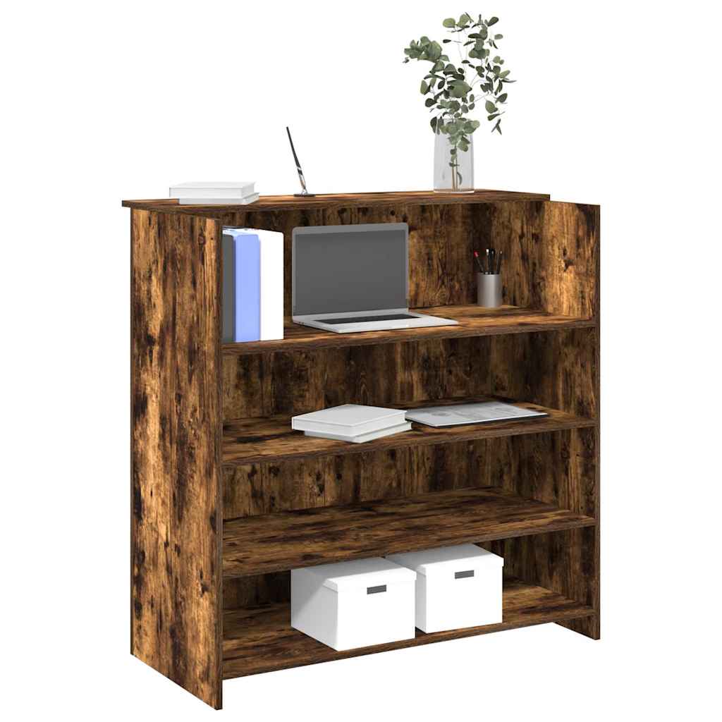 Receptiebalie 100x50x103,5 cm bewerkt hout gerookt eikenkleurig is nu te koop bij PeponiXL, paradijselijk wonen!