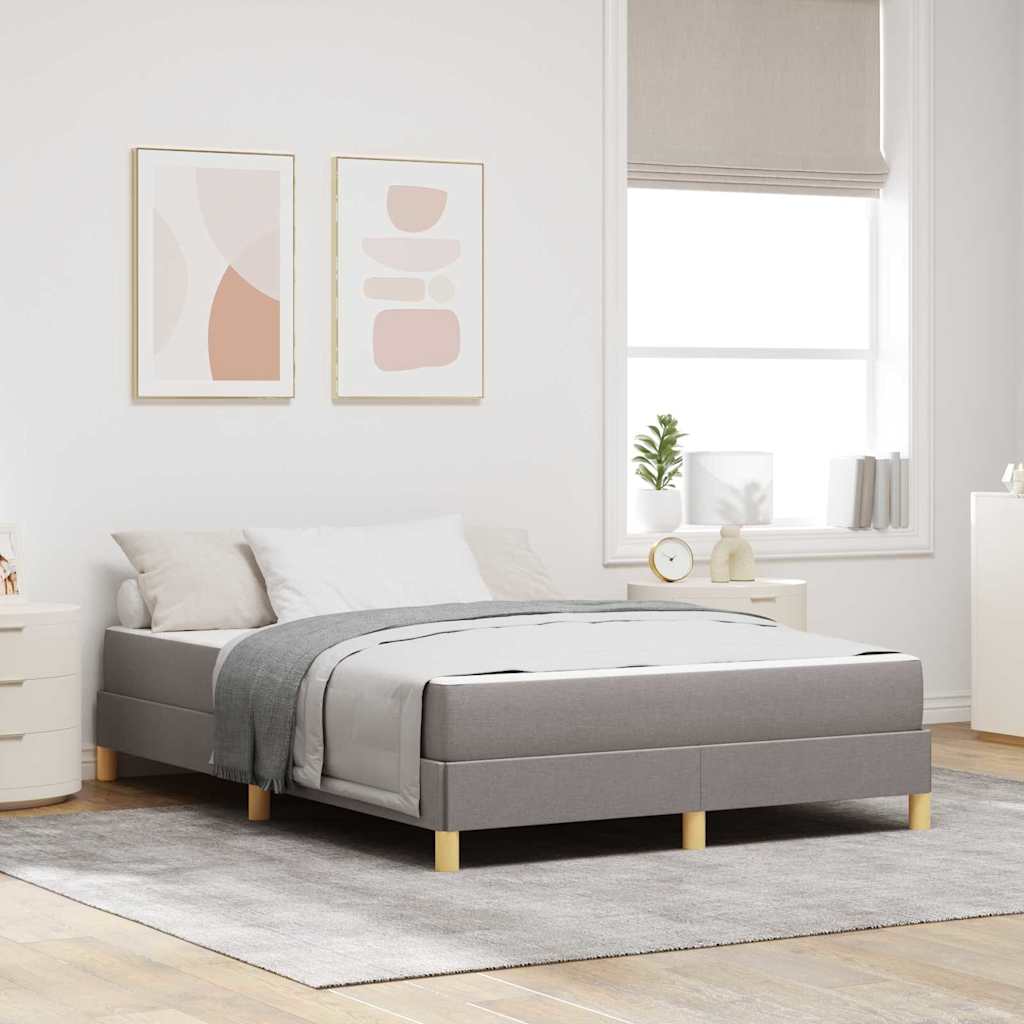 Boxspringbed met matras Taupe 140 x 200 cm Stof is nu te koop bij PeponiXL, paradijselijk wonen!