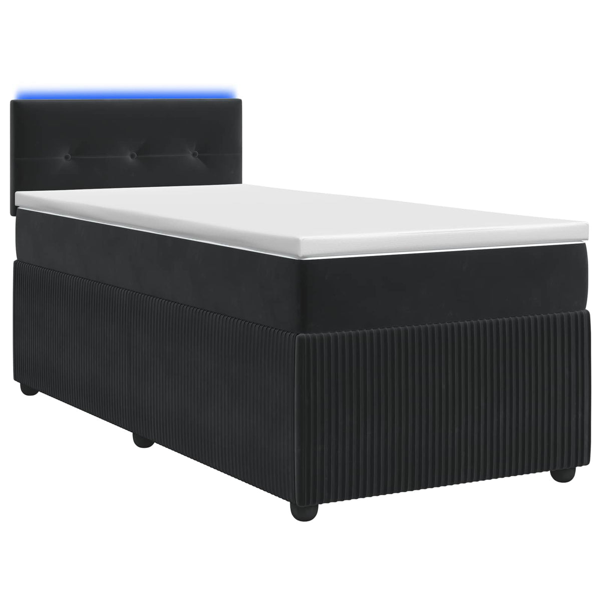 Boxspringbed met matras Zwart 90 x 190 cm Fluweel is nu te koop bij PeponiXL, paradijselijk wonen!