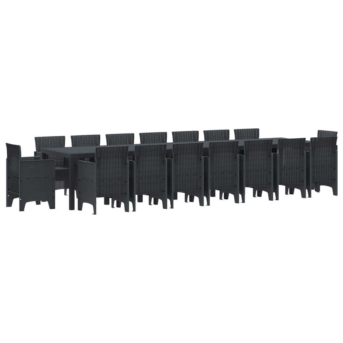 Tuin Eettafelset met kussens met kussen 17 pcs Antraciet PP is nu te koop bij PeponiXL, paradijselijk wonen!