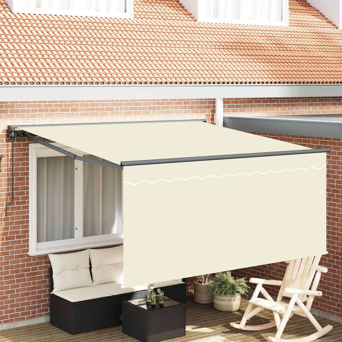 Inklapbaar Zonnescherm Crème 350 x 250 cm is nu te koop bij PeponiXL, paradijselijk wonen!
