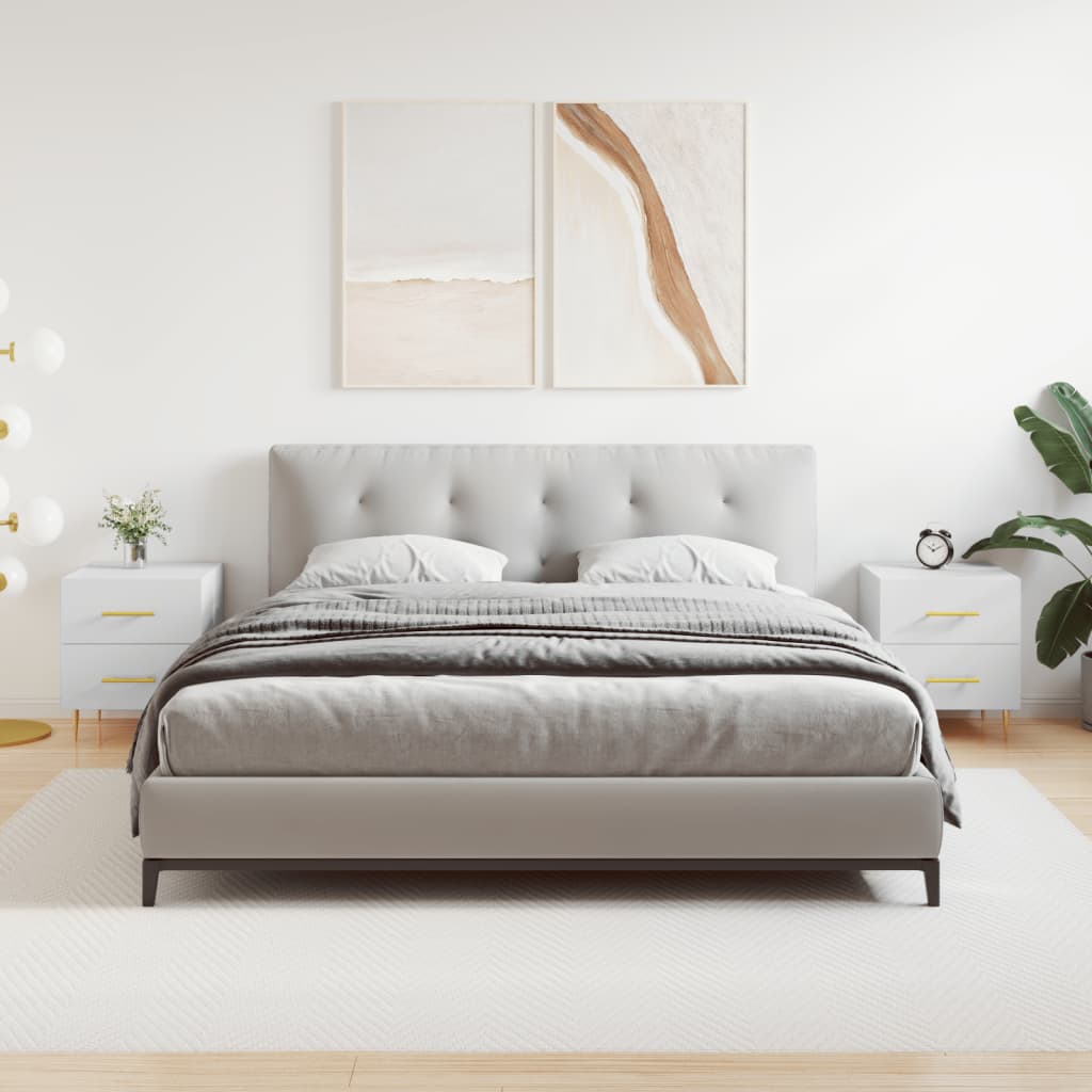 Nachtkastjes 2 st 40x35x47,5 cm bewerkt hout wit is nu te koop bij PeponiXL, paradijselijk wonen!