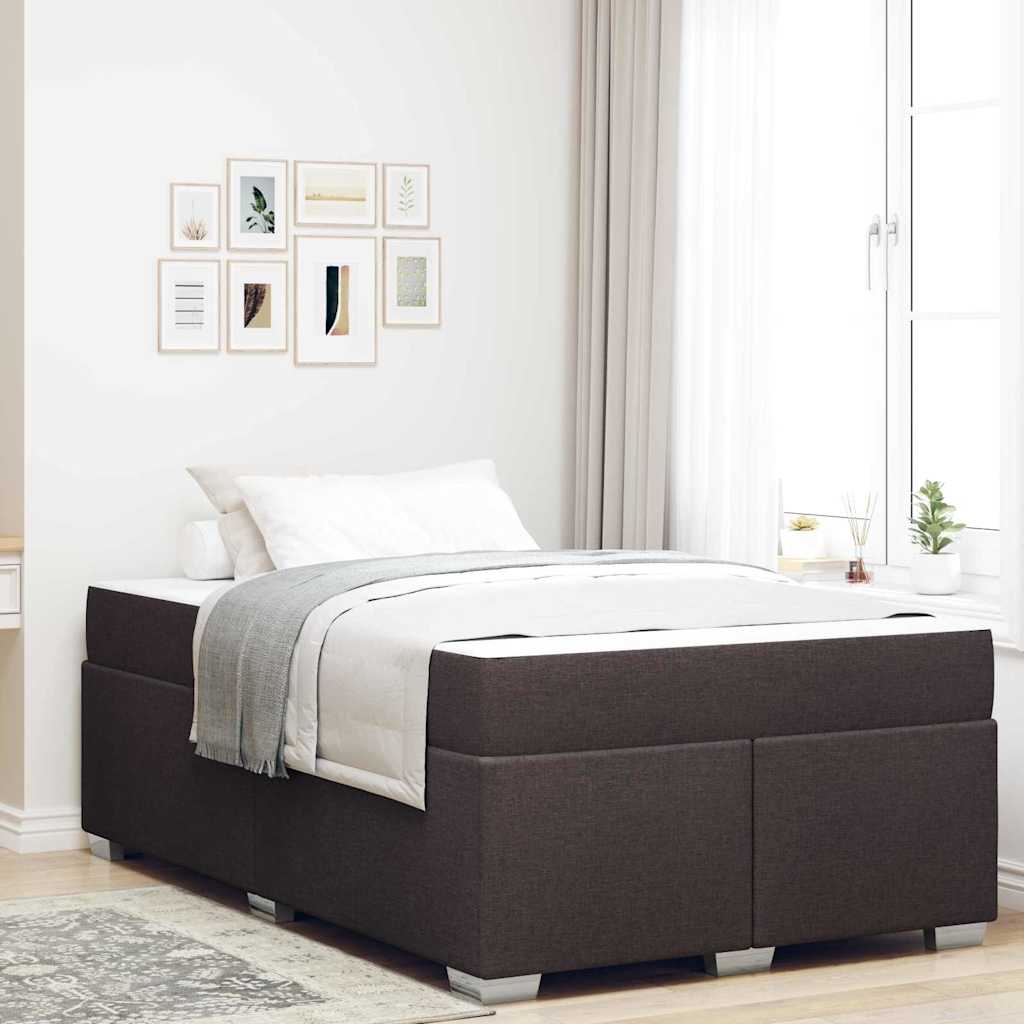 Bedframe met matras Donkerbruin 120 x 200 cm Stof is nu te koop bij PeponiXL, paradijselijk wonen!