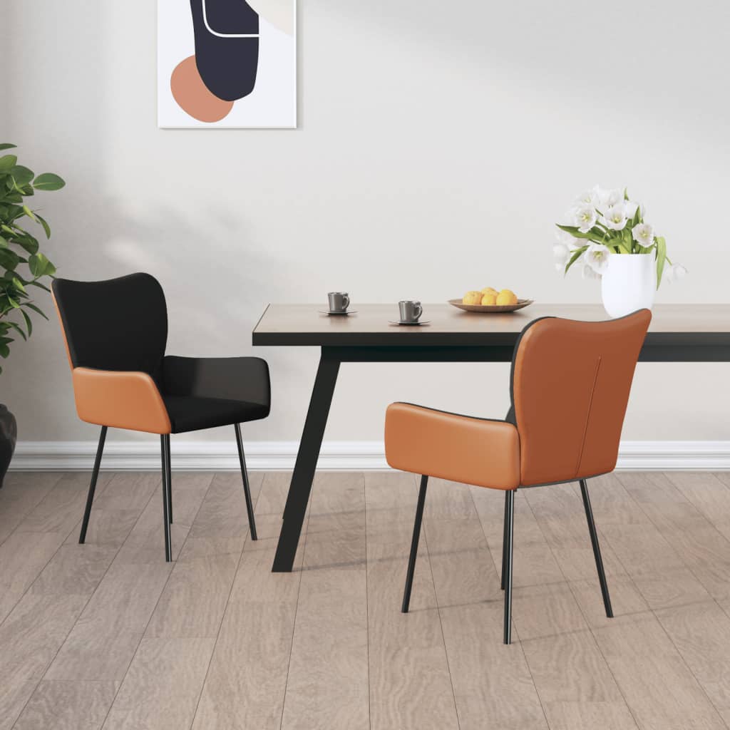 Eetkamerstoelen 2 st stof en kunstleer zwart is nu te koop bij PeponiXL, paradijselijk wonen!