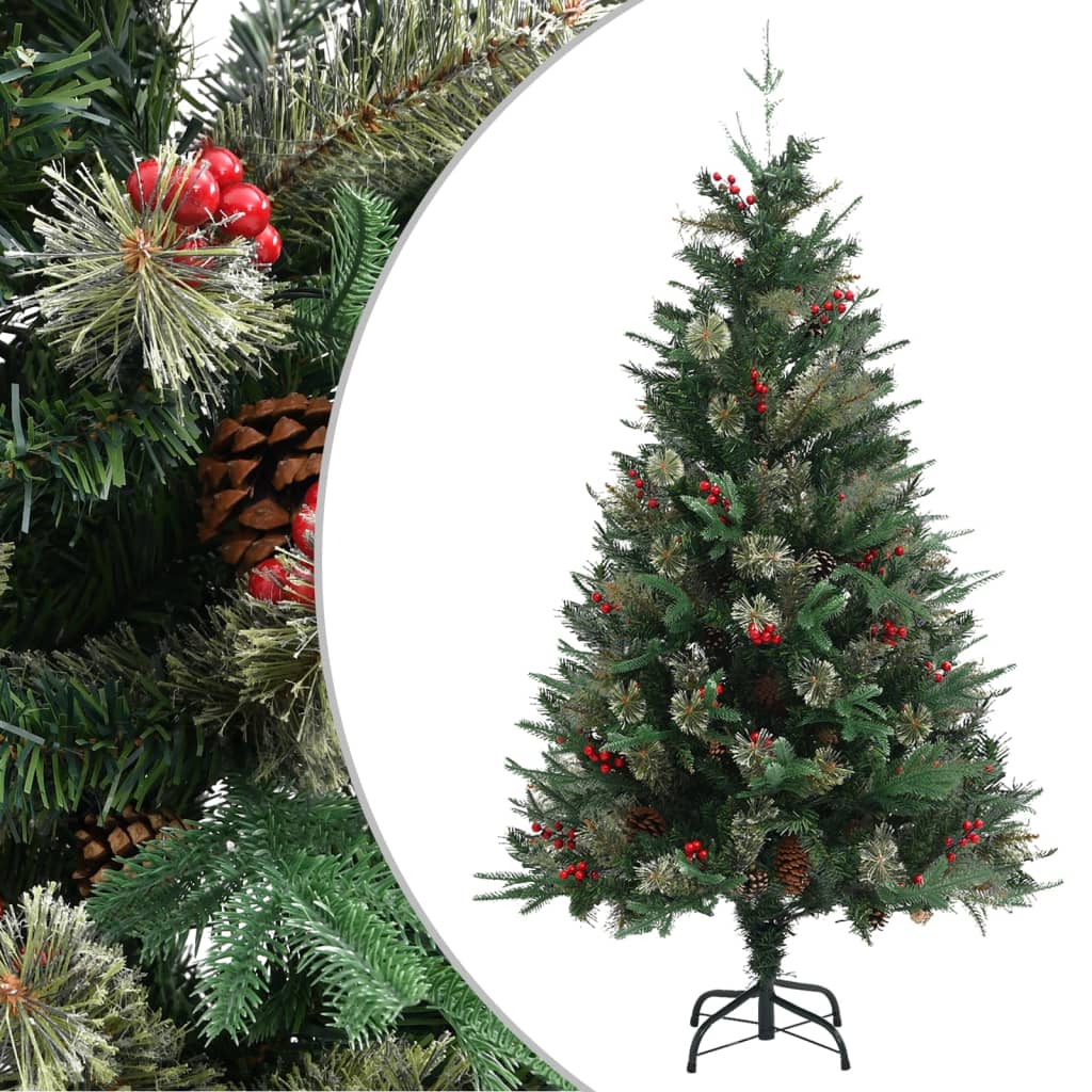 Kerstboom met dennenappels 150 cm PVC en PE groen is nu te koop bij PeponiXL, paradijselijk wonen!
