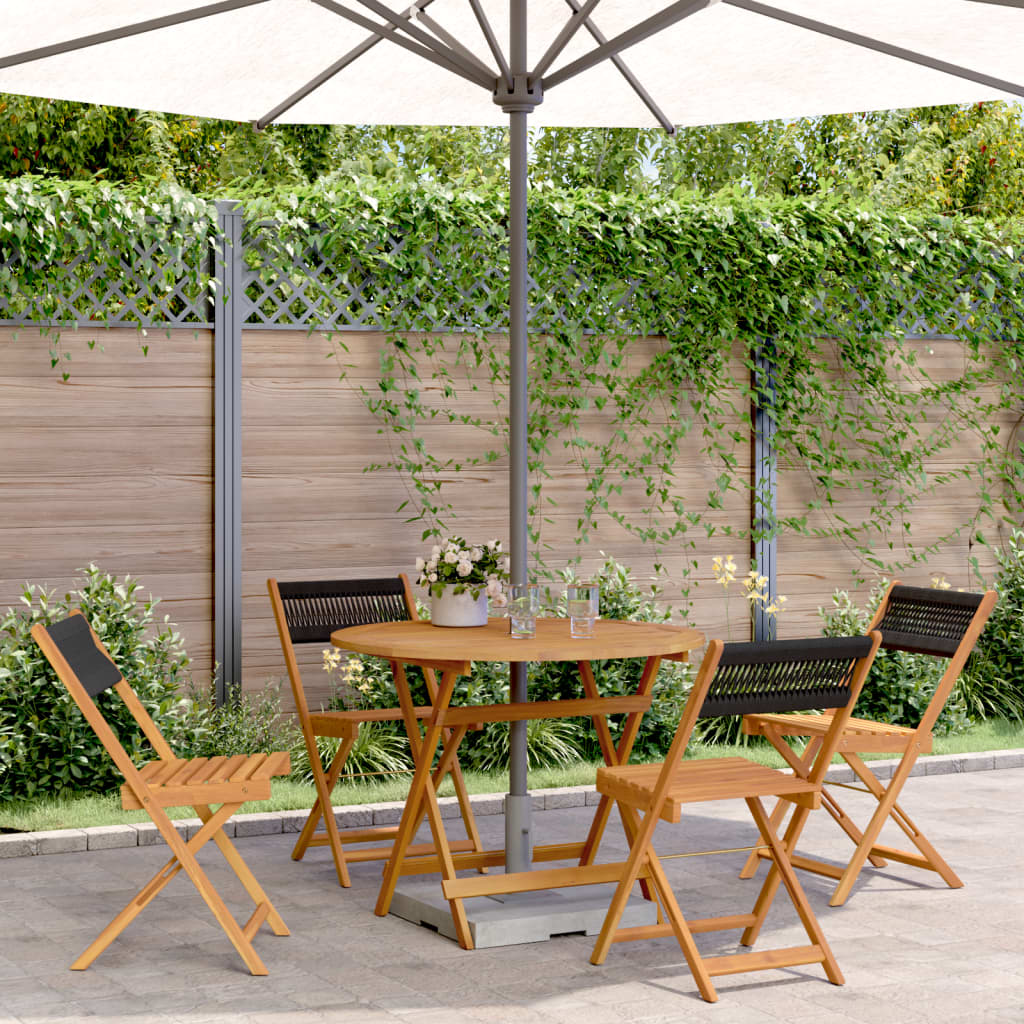 5-delige Tuinset polypropeen en massief hout zwart is nu te koop bij PeponiXL, paradijselijk wonen!