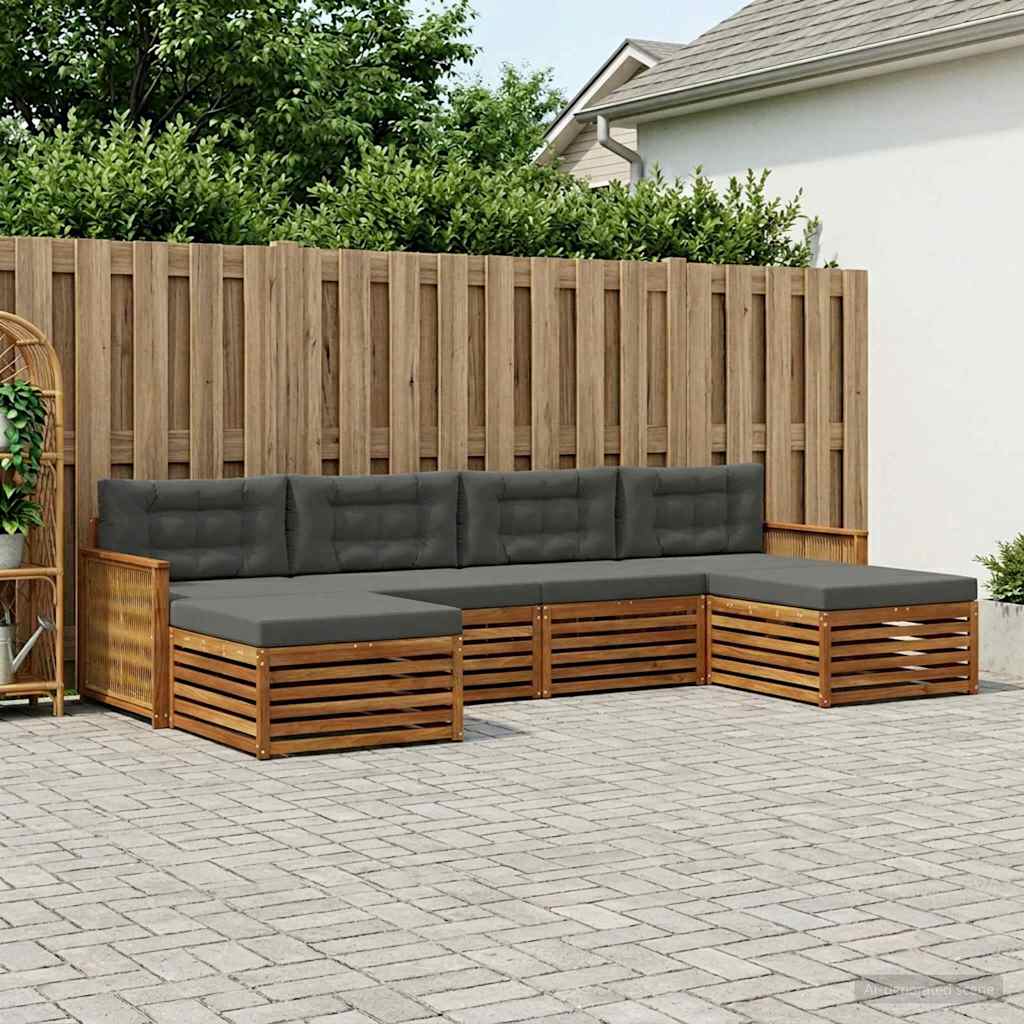 Sofa-Sets met kussen 6 pcs Massief Acaciahout is nu te koop bij PeponiXL, paradijselijk wonen!