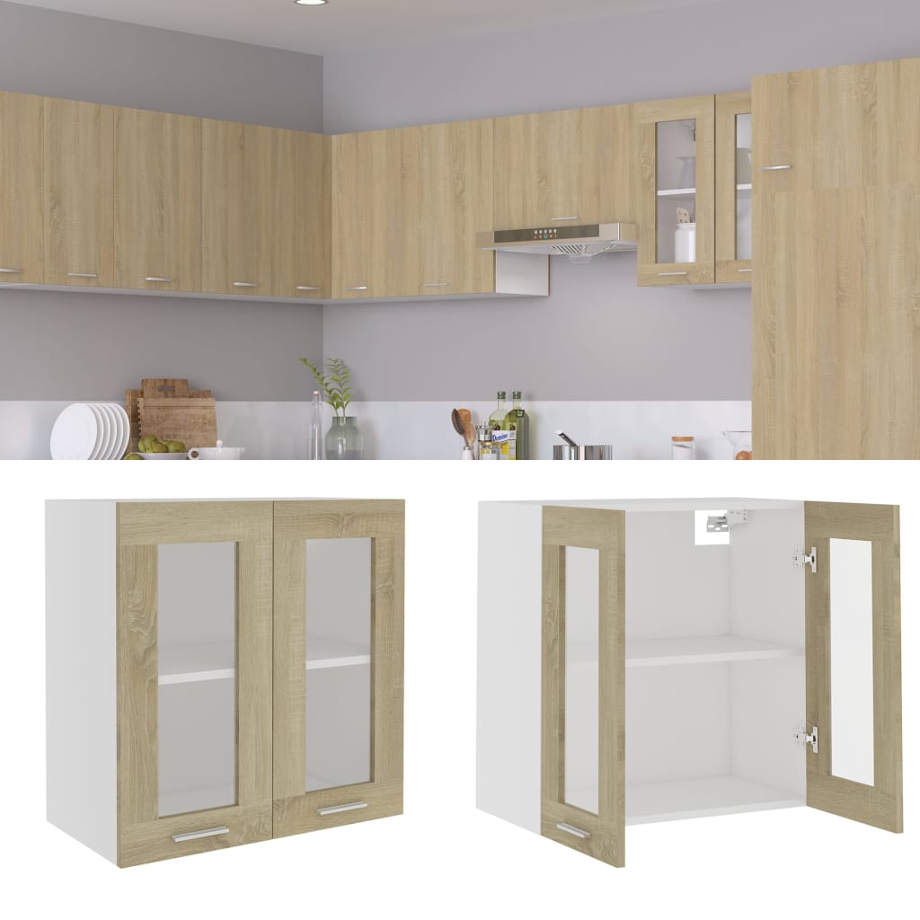 Bovenkast Lyon 60x31x60 cm bewerkt hout sonoma eikenkleurig is nu te koop bij PeponiXL, paradijselijk wonen!