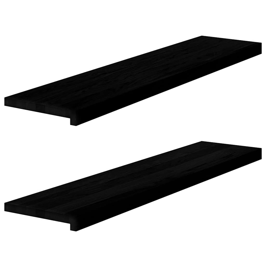 Vensterbanken 2 st 110x25x2 cm massief eikenhout bruin-zwart is nu te koop bij PeponiXL, paradijselijk wonen!